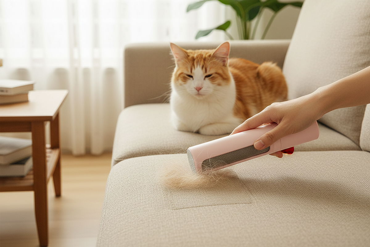 Realistic Sofa and Cat